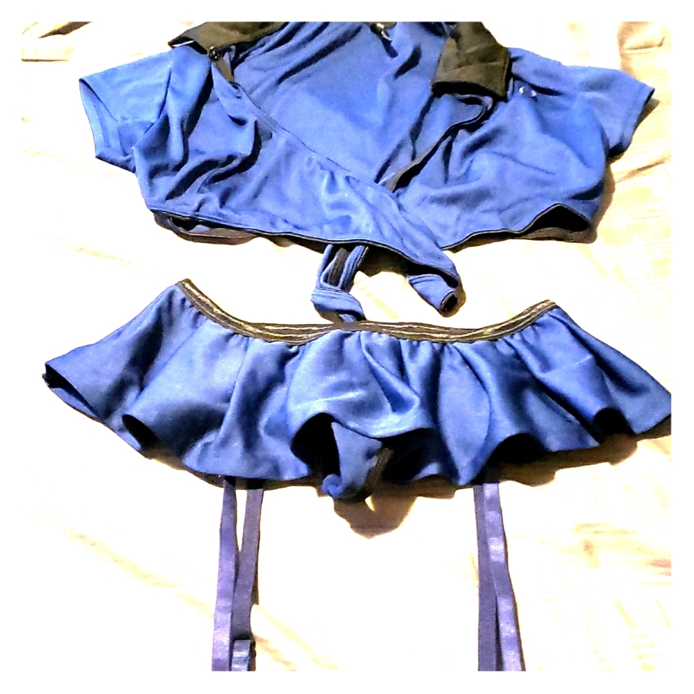 Blue cos play lingerie